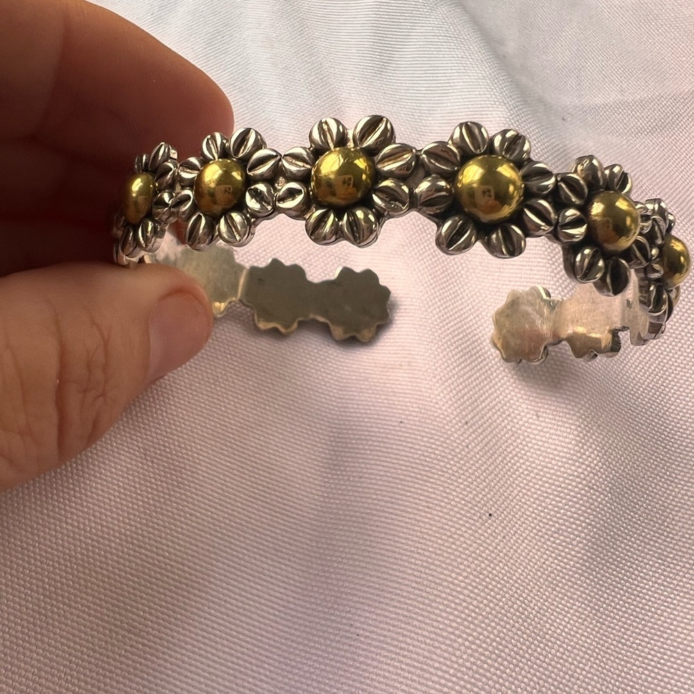 Sunshine Gold Silver 925 Solid Sterling Cuff Brac… - image 4